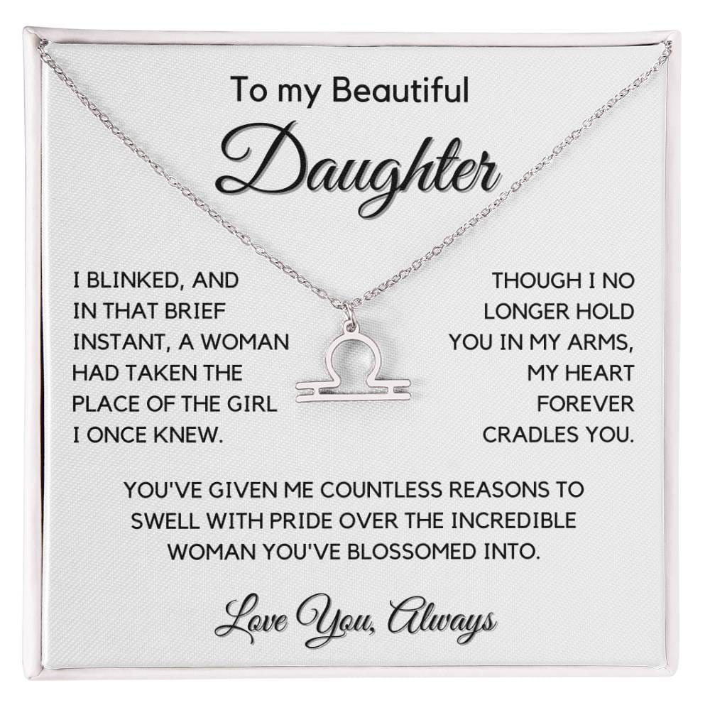 Gift For Daughter Zodiac Symbol Necklace With Message Card And Gift Box - I Once Knew