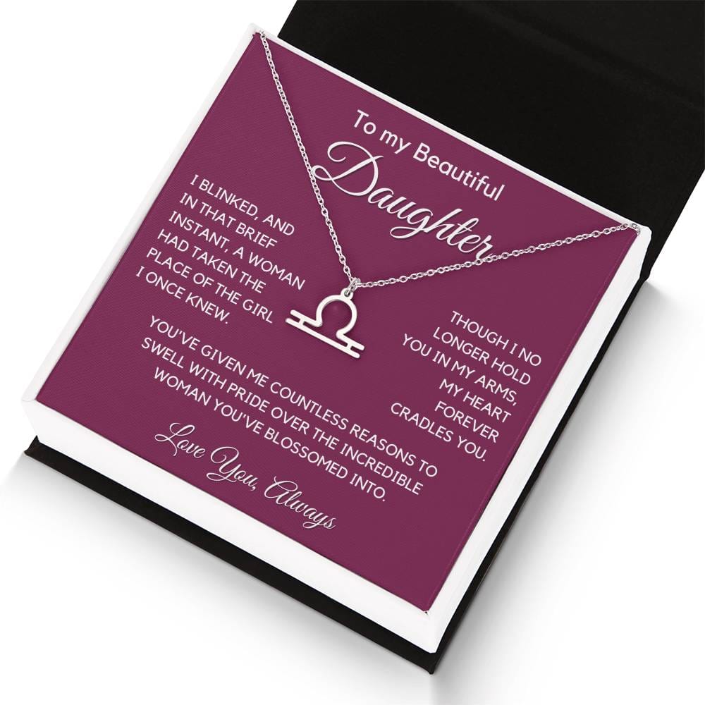 Gift For Daughter Zodiac Symbol Necklace With Message Card And Gift Box - I Once Knew