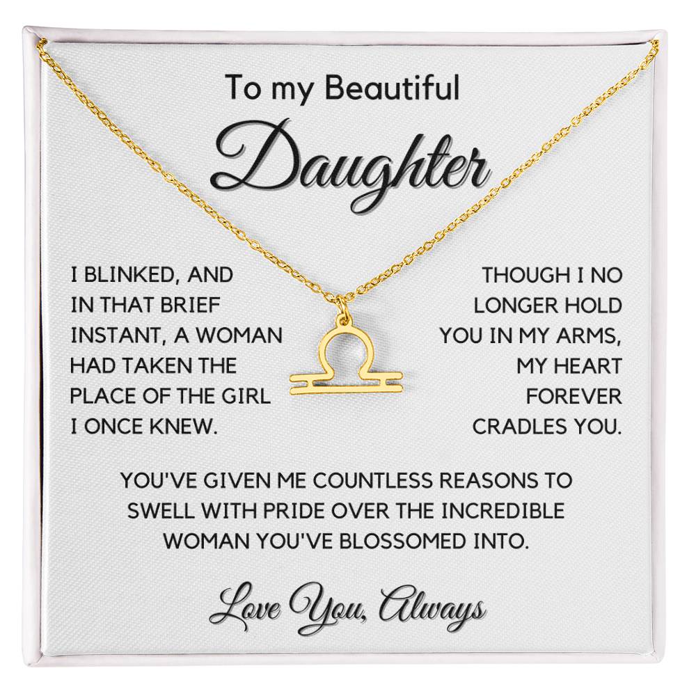 Gift For Daughter Zodiac Symbol Necklace With Message Card And Gift Box - I Once Knew