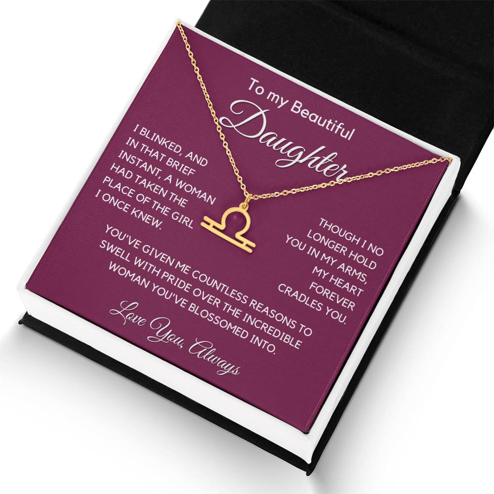 Gift For Daughter Zodiac Symbol Necklace With Message Card And Gift Box - I Once Knew