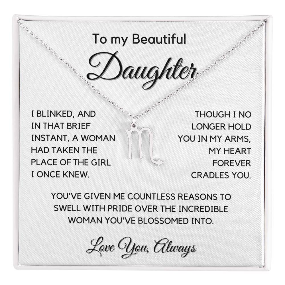 Gift For Daughter Zodiac Symbol Necklace With Message Card And Gift Box - I Once Knew