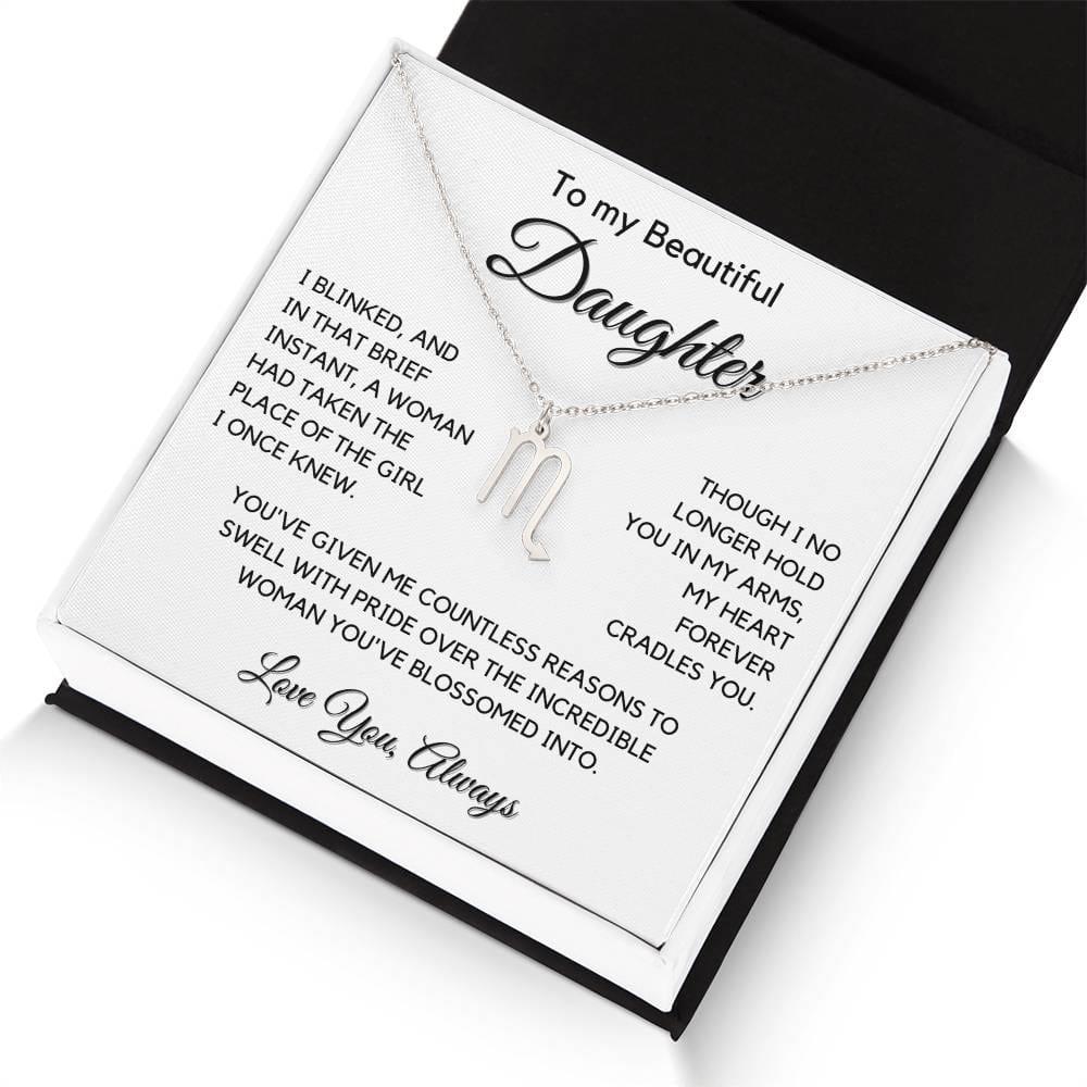 Gift For Daughter Zodiac Symbol Necklace With Message Card And Gift Box - I Once Knew