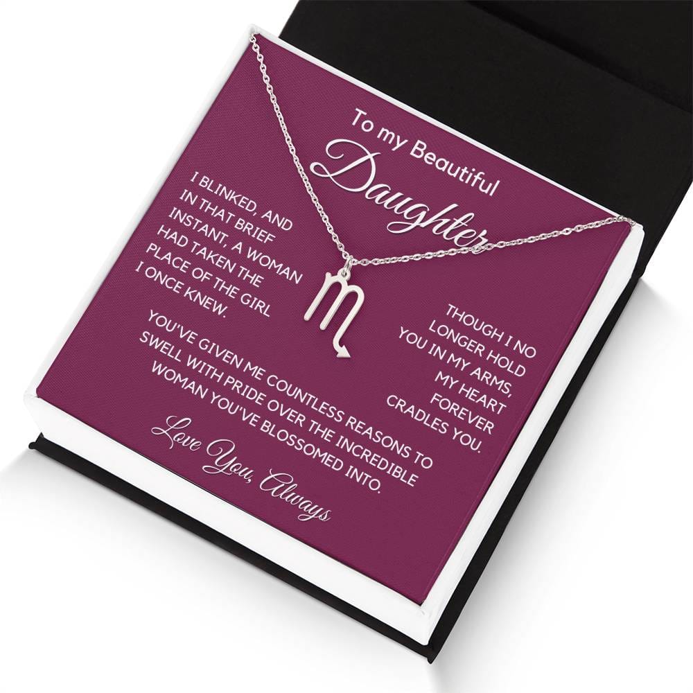 Gift For Daughter Zodiac Symbol Necklace With Message Card And Gift Box - I Once Knew