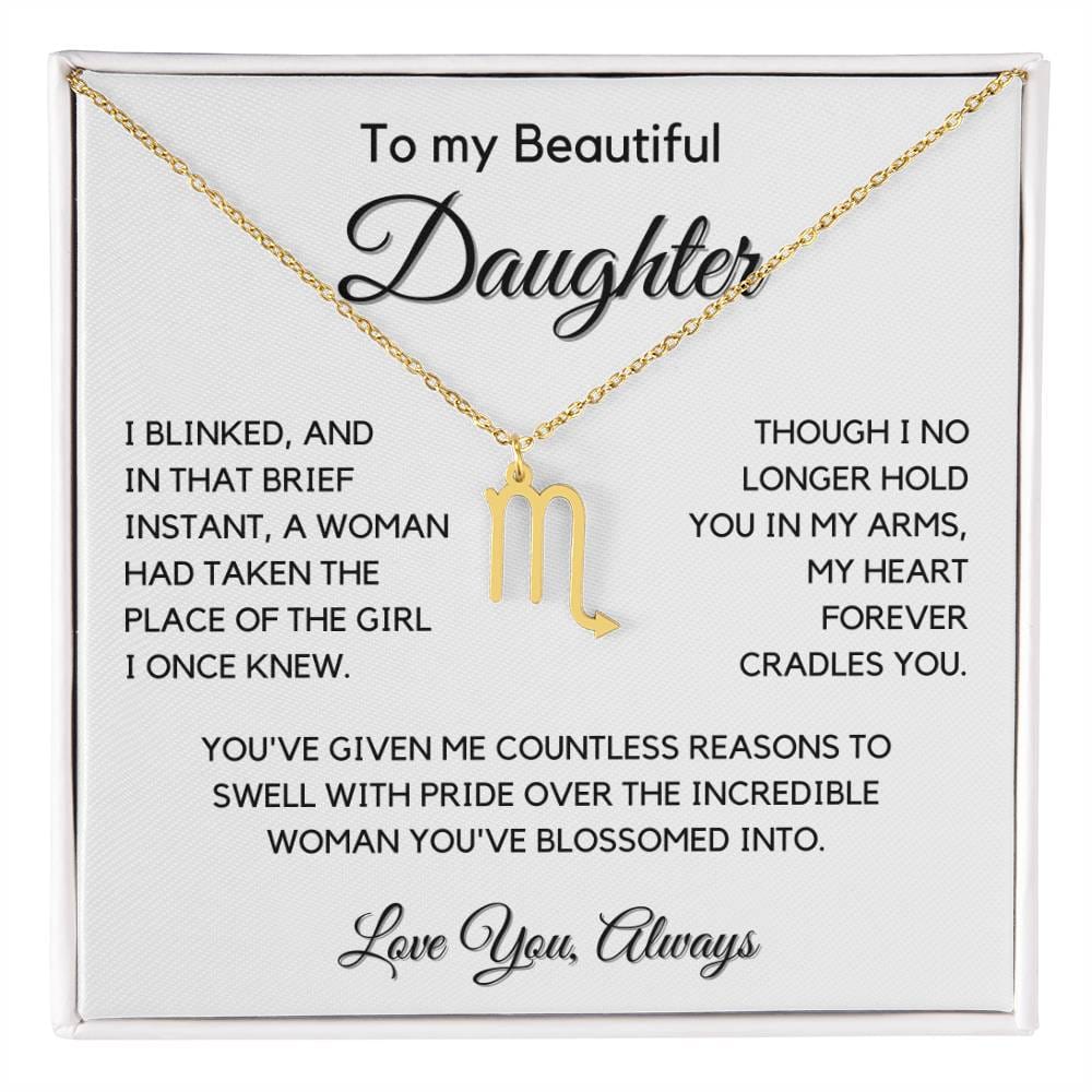 Gift For Daughter Zodiac Symbol Necklace With Message Card And Gift Box - I Once Knew