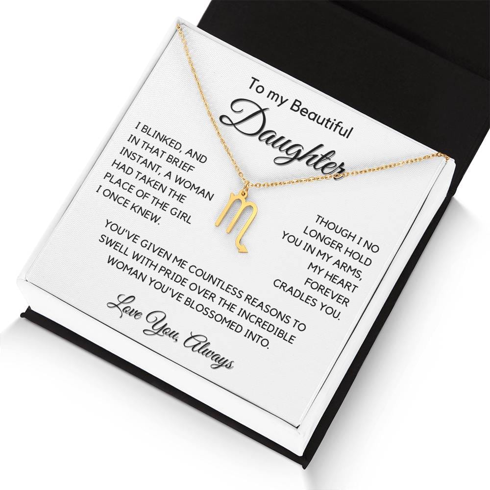 Gift For Daughter Zodiac Symbol Necklace With Message Card And Gift Box - I Once Knew
