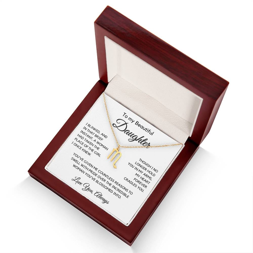 Gift For Daughter Zodiac Symbol Necklace With Message Card And Gift Box - I Once Knew
