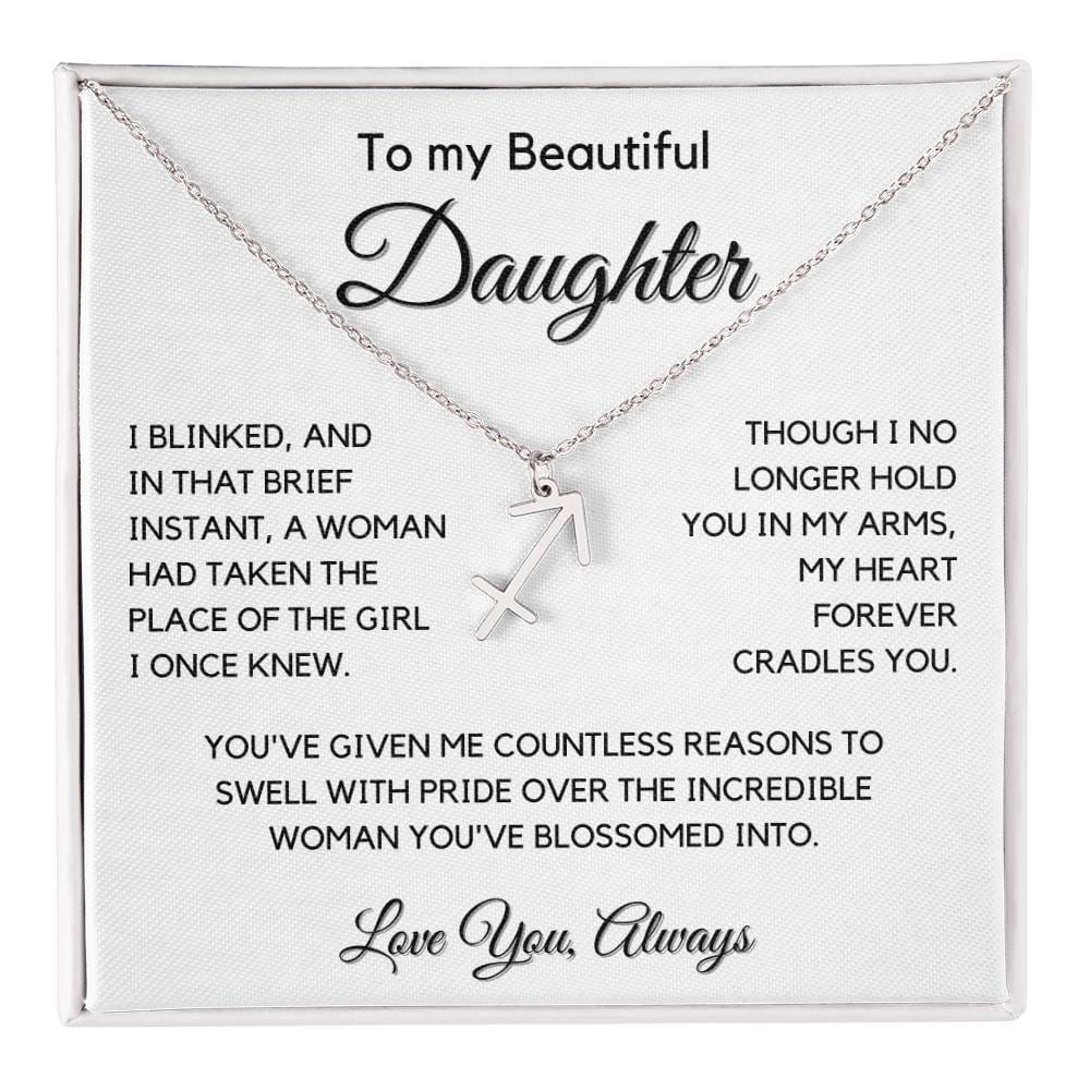 Gift For Daughter Zodiac Symbol Necklace With Message Card And Gift Box - I Once Knew