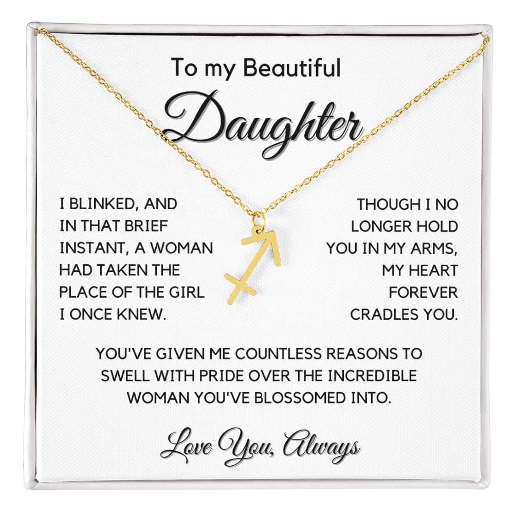 Gift For Daughter Zodiac Symbol Necklace With Message Card And Gift Box - I Once Knew