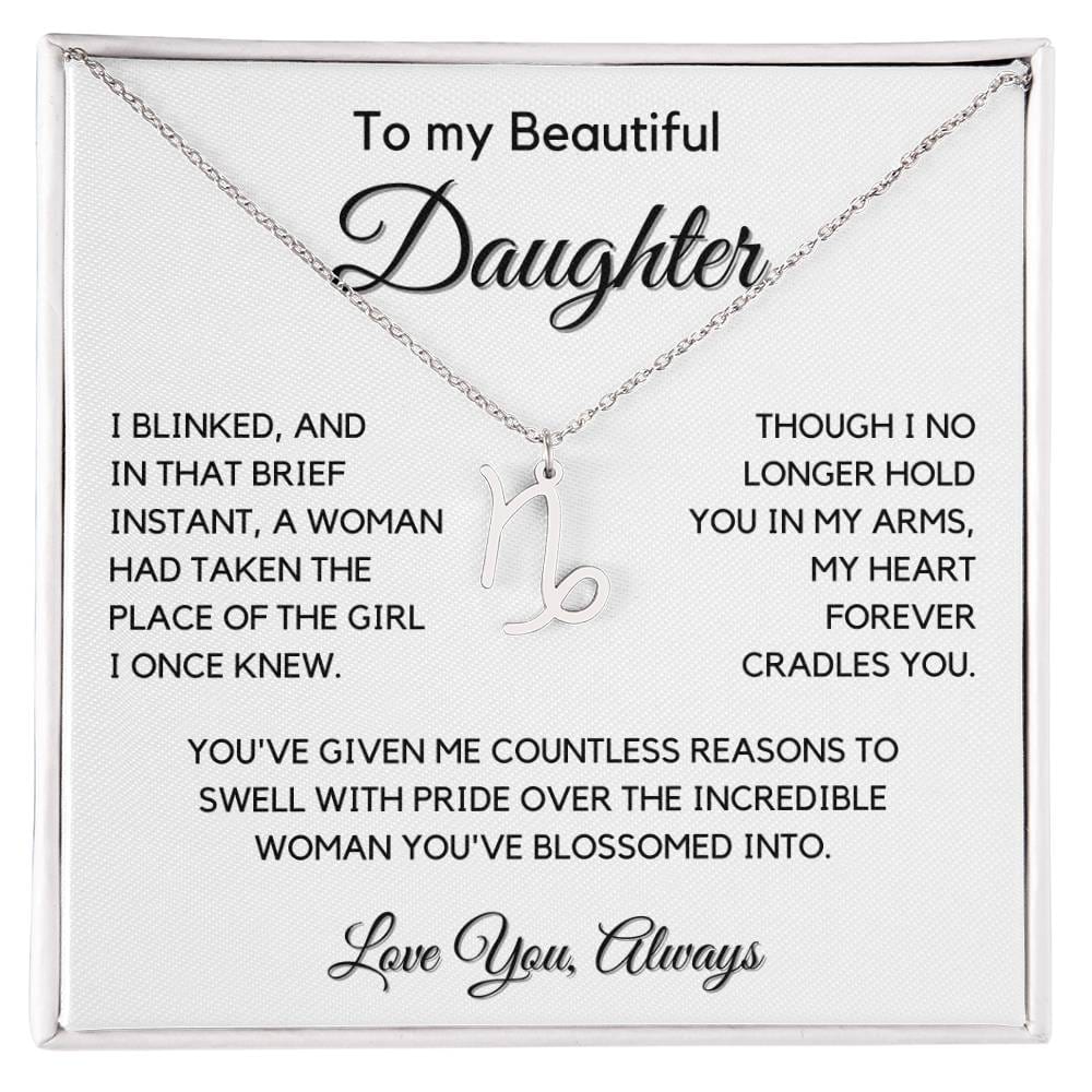 Gift For Daughter Zodiac Symbol Necklace With Message Card And Gift Box - I Once Knew