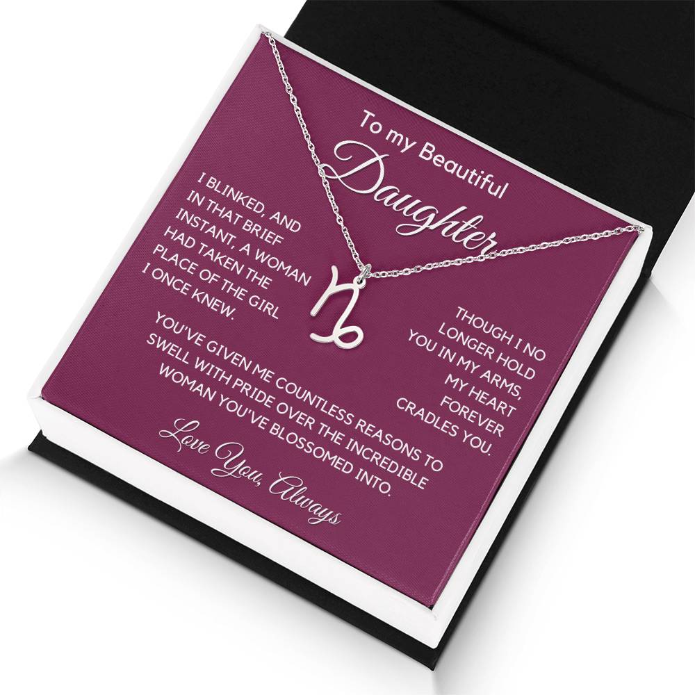 Gift For Daughter Zodiac Symbol Necklace With Message Card And Gift Box - I Once Knew