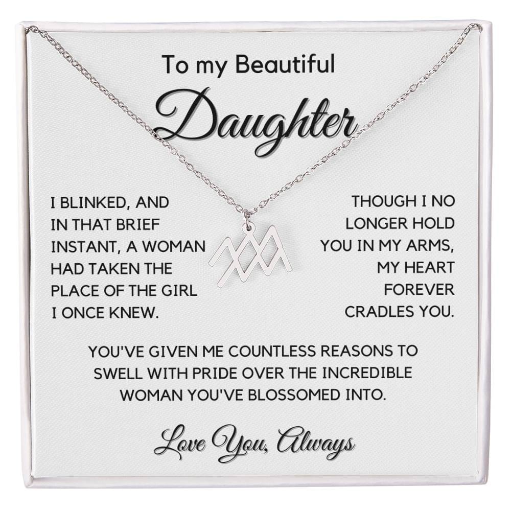 Gift For Daughter Zodiac Symbol Necklace With Message Card And Gift Box - I Once Knew