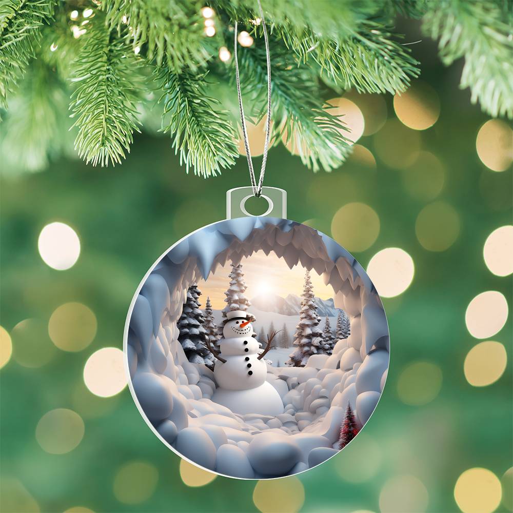 Acrylic Snowman 3D Christmas Gift Ornament