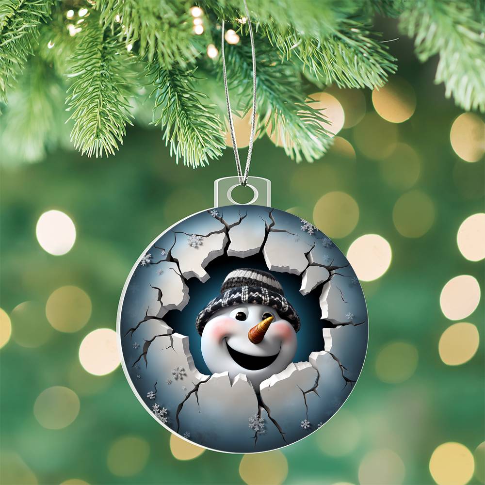 Acrylic Snowman 3D Christmas Gift Ornament
