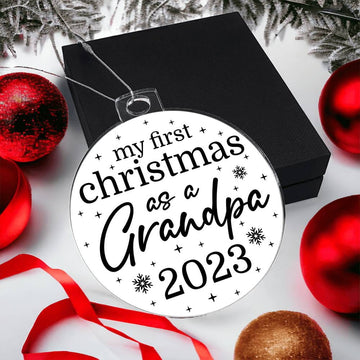 Acrylic Christmas Gift Ornament - My First Christmas As Grandpa
