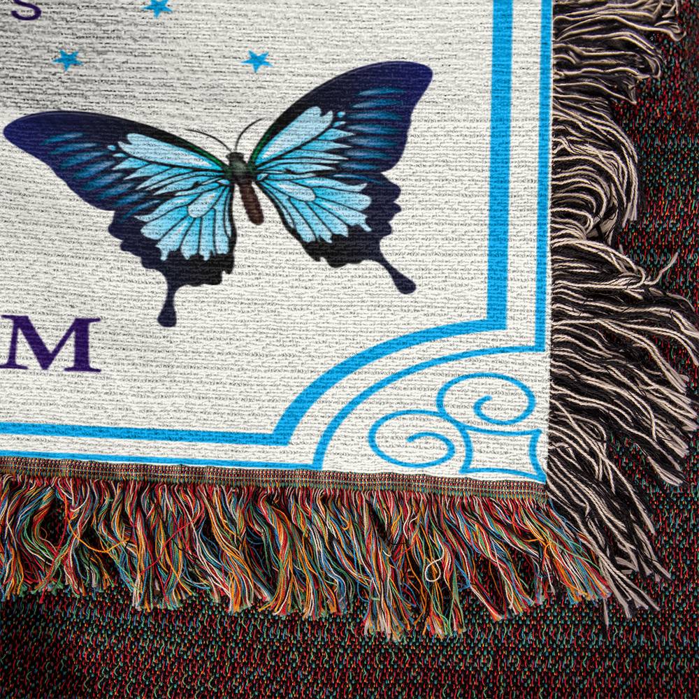 Gift For Daughter, Cotton Heirloom Woven Fringed Throw Blanket, 50” Width x 60” Height