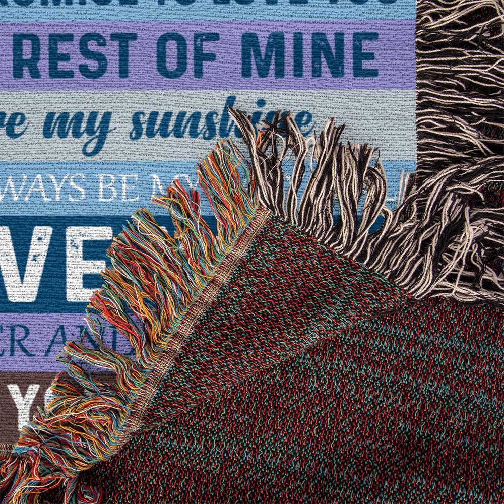 Gift For Daughter, Cotton Heirloom Woven Fringed Throw Blanket, 50” Width x 60” Height