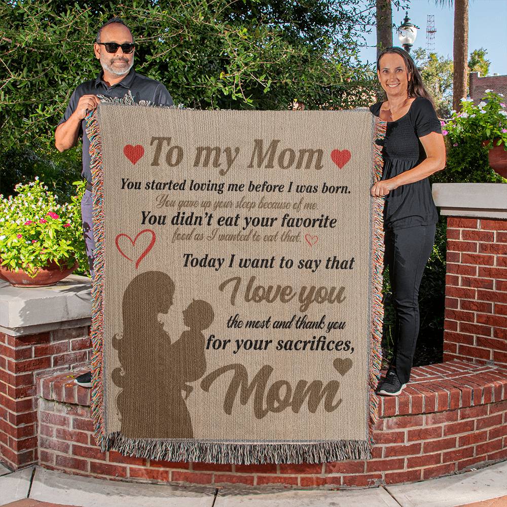Gift For Mom, Premium Heirloom Woven Blanket - You Started Loving Me