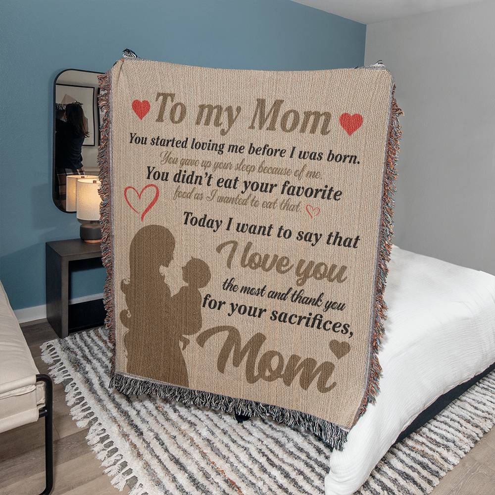 Gift For Mom, Premium Heirloom Woven Blanket - You Started Loving Me