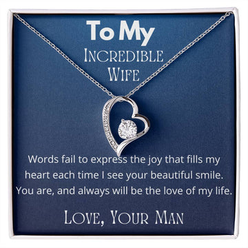 A Sentimental Necklace Gift for Your Beloved Wife with Message Card and Elegant Gift Box