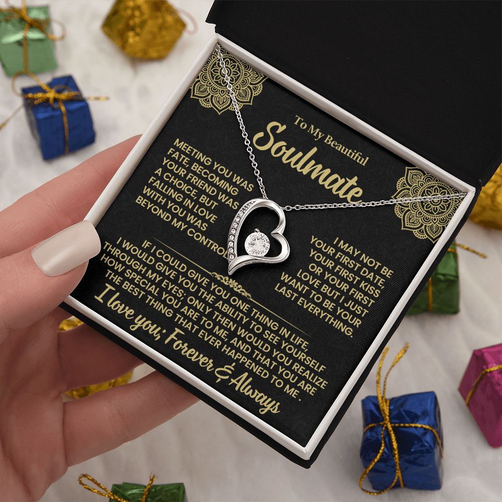 To My Beautiful Soulmate Heart Necklace