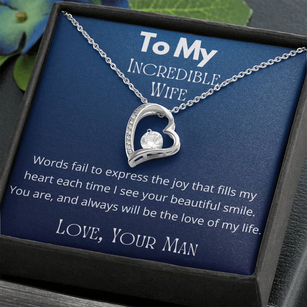A Sentimental Necklace Gift for Your Beloved Wife with Message Card and Elegant Gift Box
