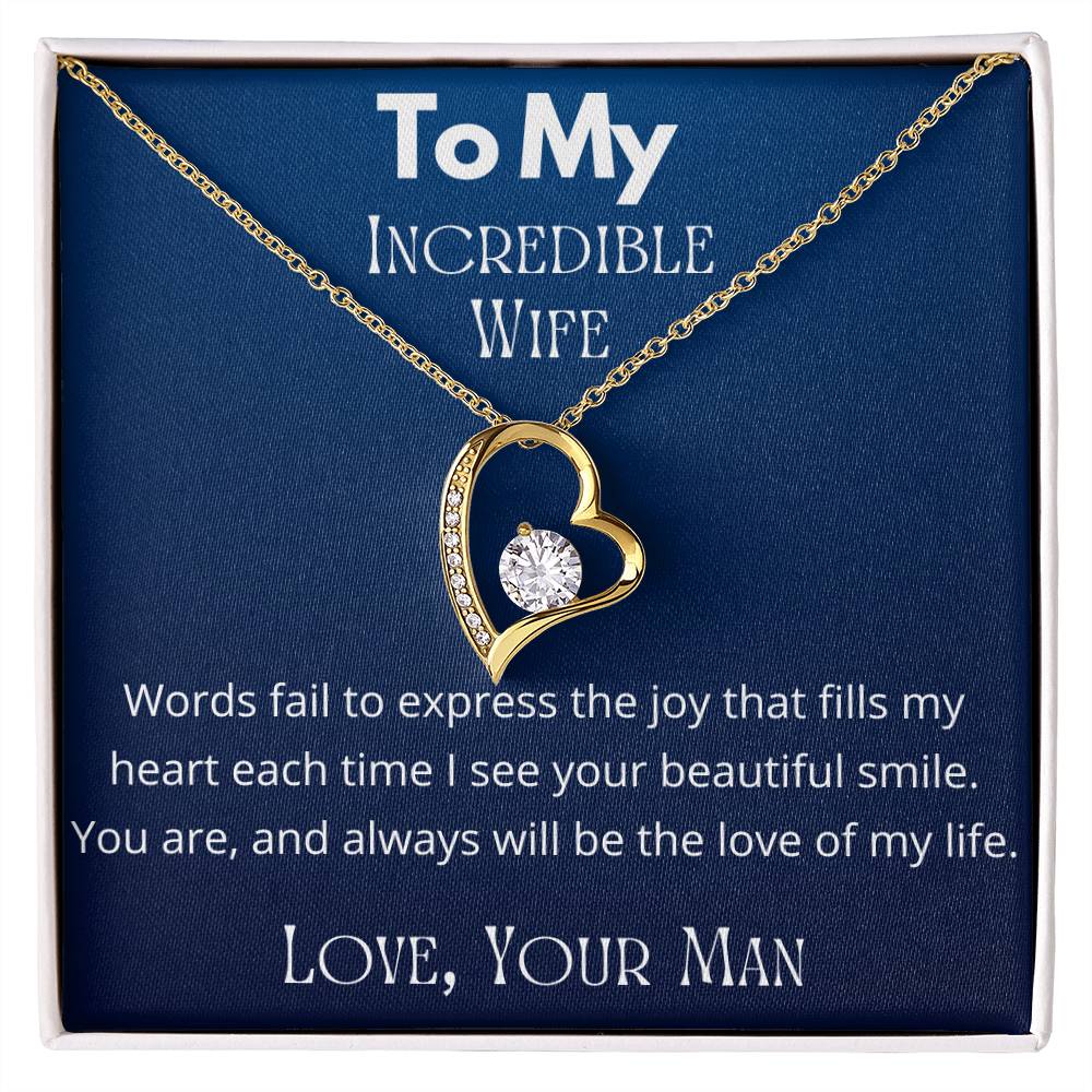A Sentimental Necklace Gift for Your Beloved Wife with Message Card and Elegant Gift Box