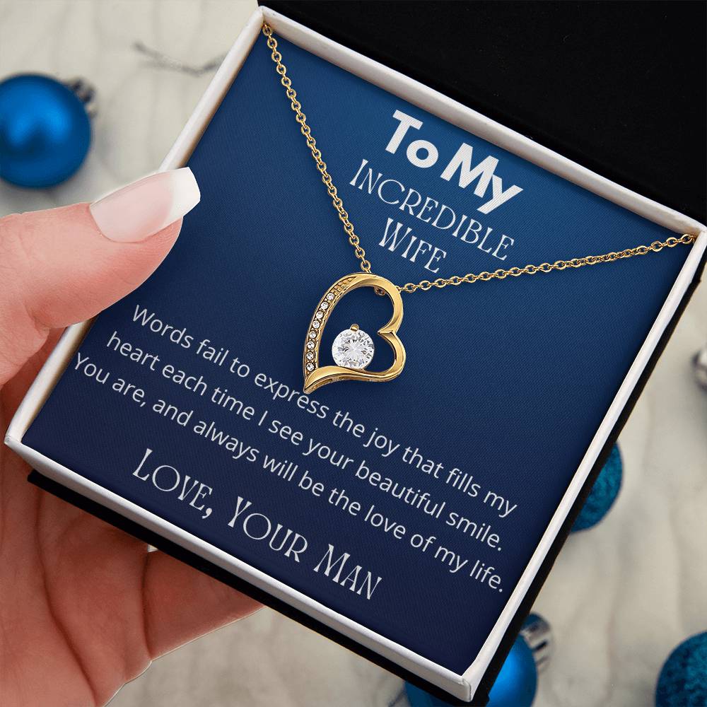 A Sentimental Necklace Gift for Your Beloved Wife with Message Card and Elegant Gift Box
