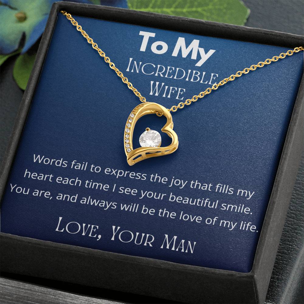 A Sentimental Necklace Gift for Your Beloved Wife with Message Card and Elegant Gift Box