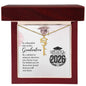 Graduation-themed necklace with 'Class of 2026' design in a decorative box.