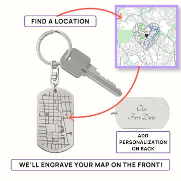 Custom Map Location Keychain – Where Memories Begin