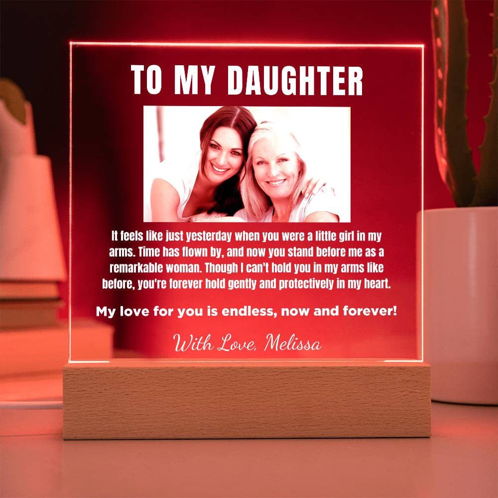 Personalized Gift for Daughter, Premium Acrylic Keepsake with Built-in LED Lights