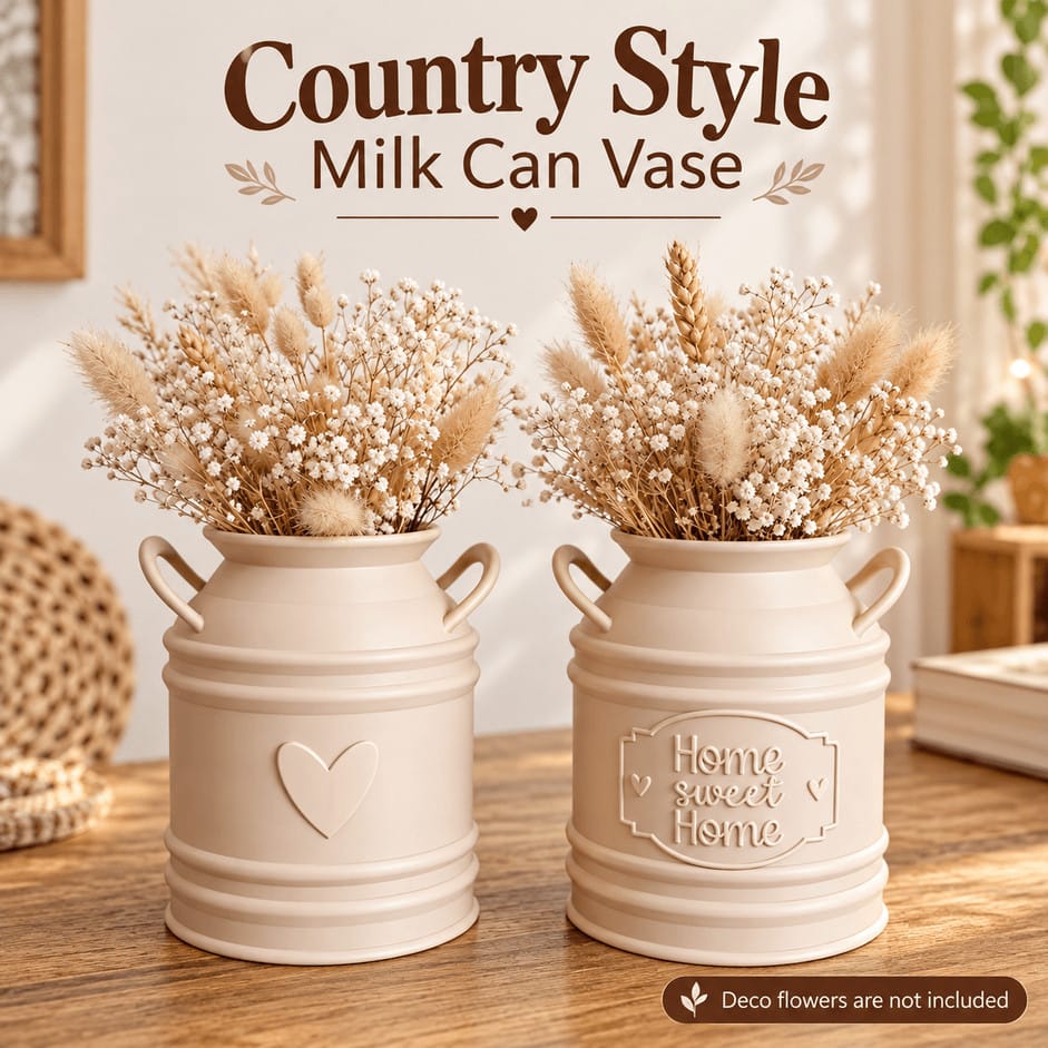 Country Style Milk Can Vase – Rustic Home Decor