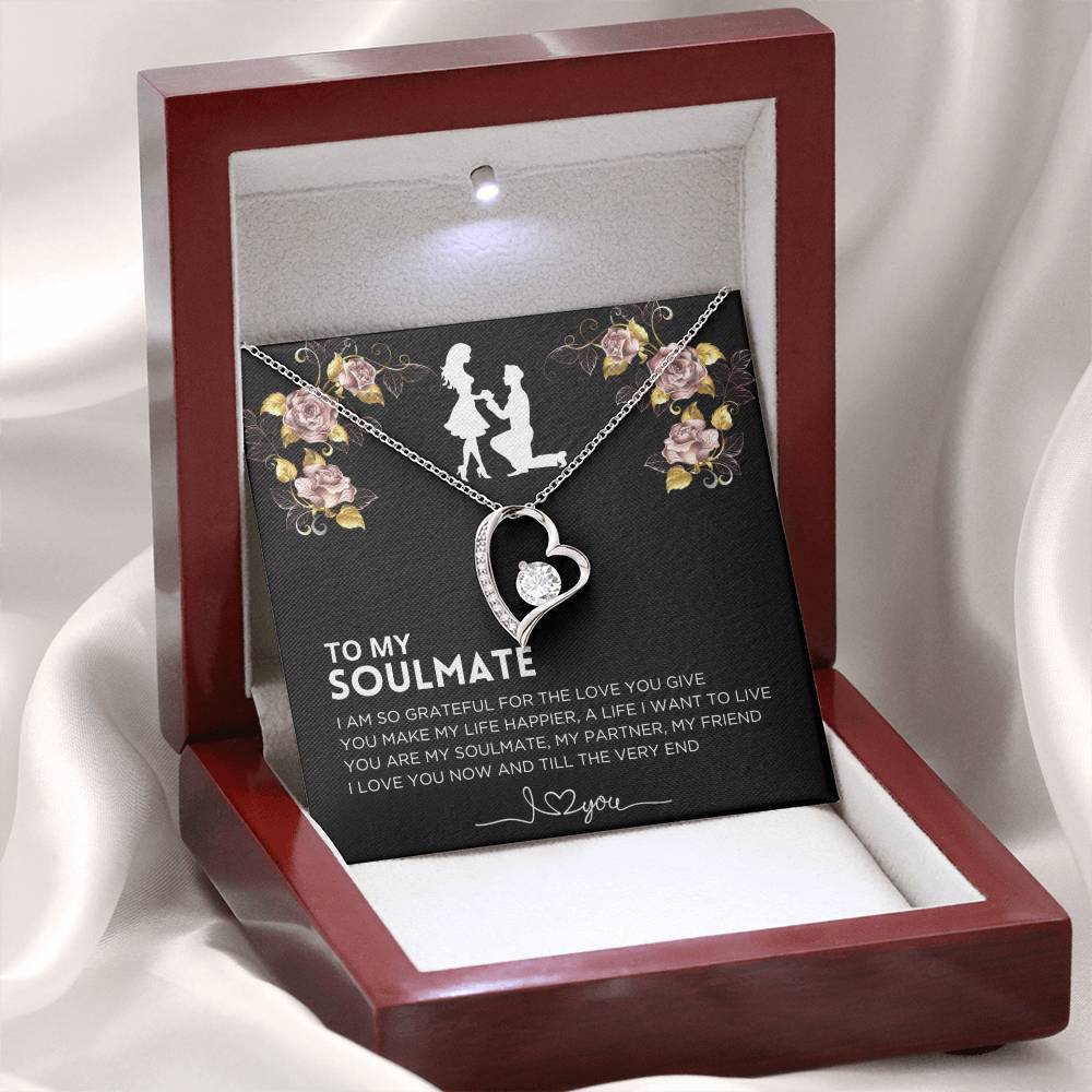 To My Soulmate, I Am So Grateful Forever Love Necklace With Free Gift