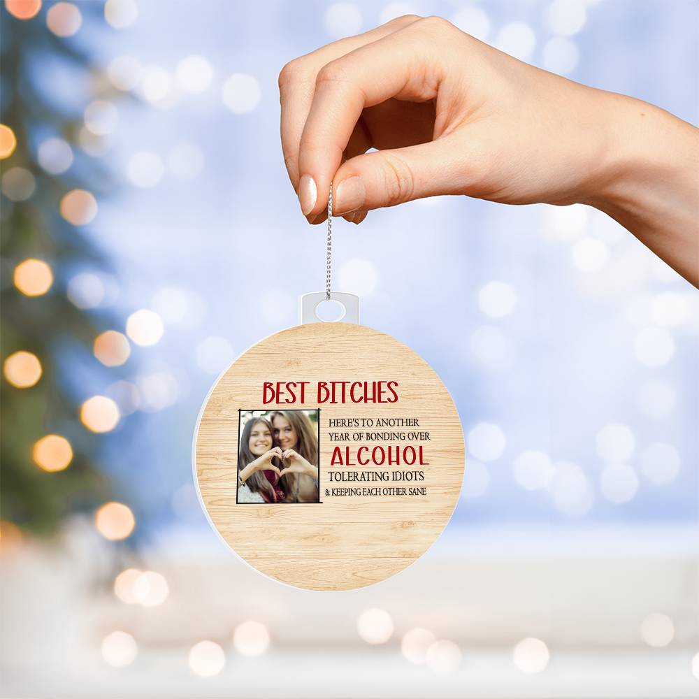 Bestie Keeping Each Other Sane - Bestie BFF Christmas Gift - Personalized Acrylic Ornament