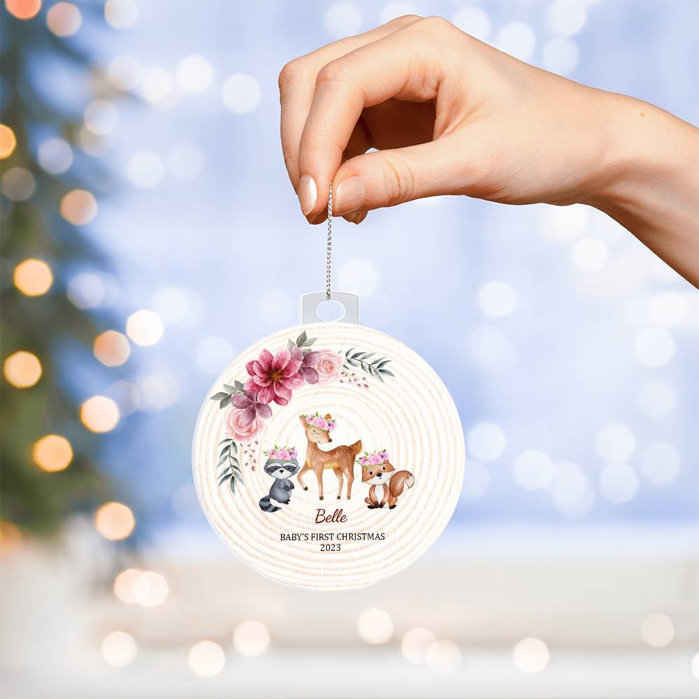 Custom Name New Baby’s First Christmas - Christmas Gift For Mom And Dad - Personalized Acrylic Ornament