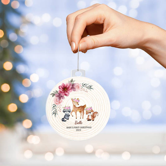 Custom Name New Baby’s First Christmas - Christmas Gift For Mom And Dad - Personalized Acrylic Ornament