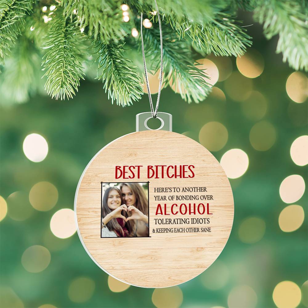 Bestie Keeping Each Other Sane - Bestie BFF Christmas Gift - Personalized Acrylic Ornament