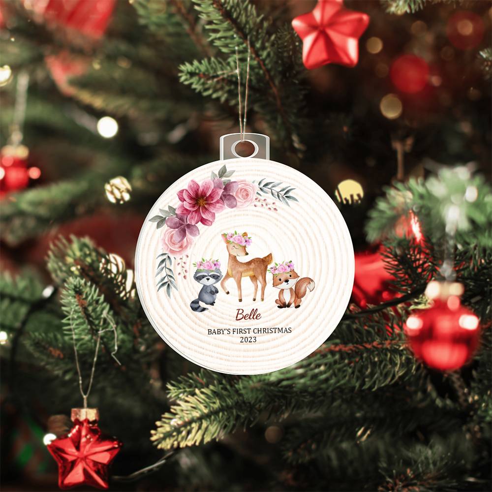 Custom Name New Baby’s First Christmas - Christmas Gift For Mom And Dad - Personalized Acrylic Ornament