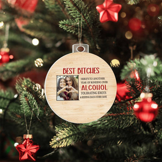 Bestie Keeping Each Other Sane - Bestie BFF Christmas Gift - Personalized Acrylic Ornament