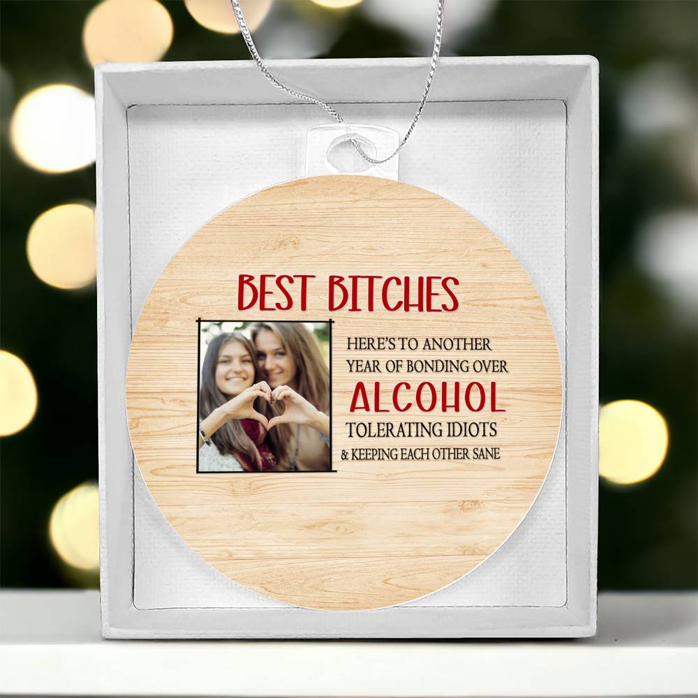 Bestie Keeping Each Other Sane - Bestie BFF Christmas Gift - Personalized Acrylic Ornament