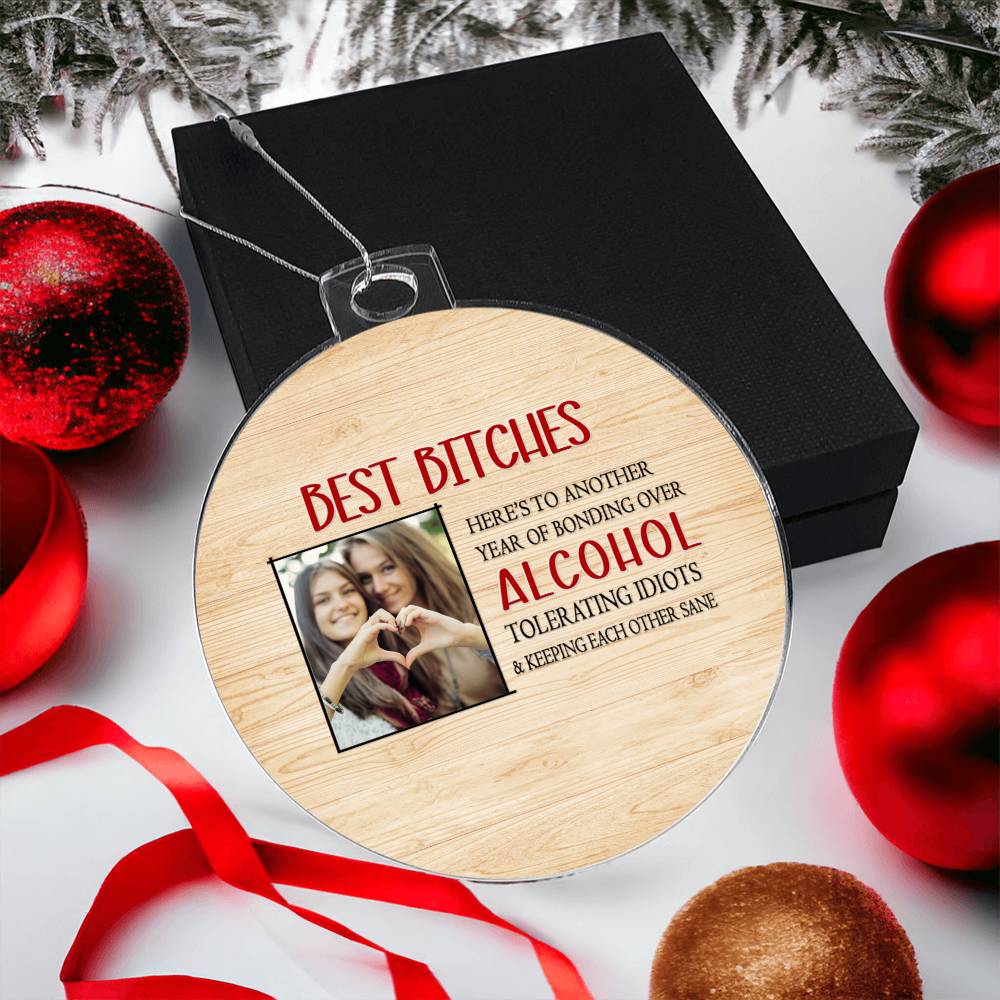 Bestie Keeping Each Other Sane - Bestie BFF Christmas Gift - Personalized Acrylic Ornament