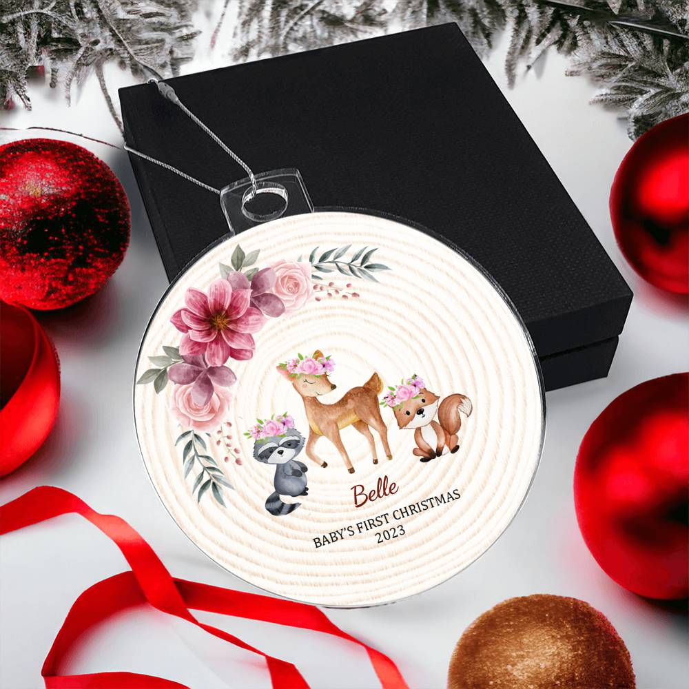 Custom Name New Baby’s First Christmas - Christmas Gift For Mom And Dad - Personalized Acrylic Ornament