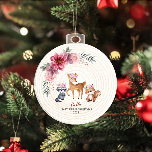 Custom Name New Baby’s First Christmas - Christmas Gift For Mom And Dad - Personalized Acrylic Ornament