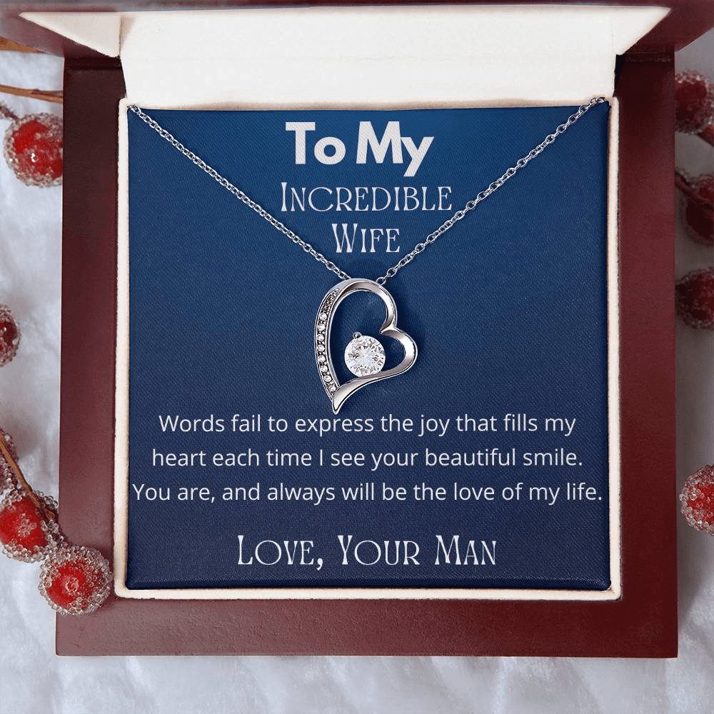 A Sentimental Necklace Gift for Your Beloved Wife with Message Card and Elegant Gift Box