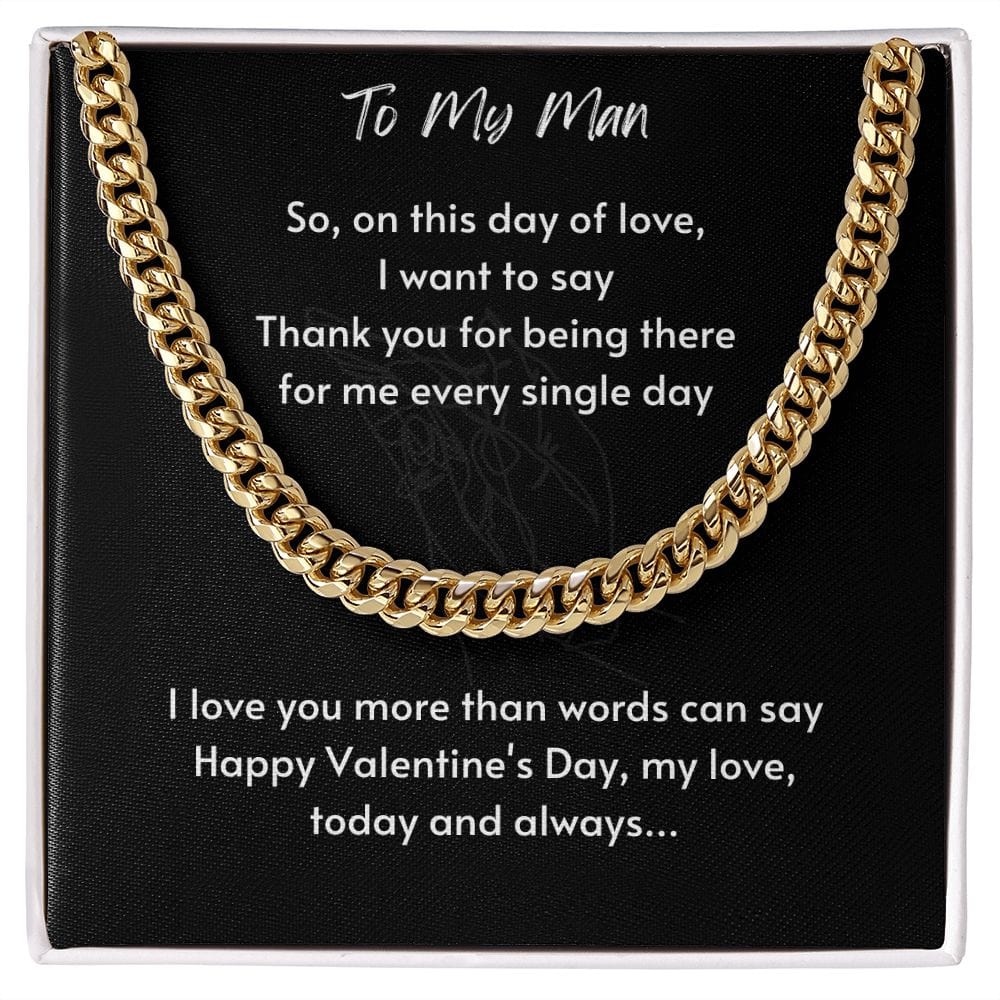 Gift For Soulmate, Valentine's Day Gift for Him, Unique Gift for Soulmate, Cuban Chain Necklace for Men