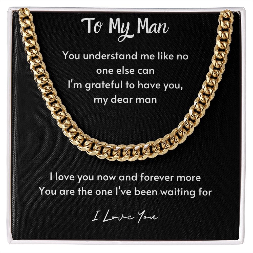 Gift For Soulmate, Valentine's Day Gift for Him, Unique Gift for Soulmate, Cuban Chain Necklace for Men