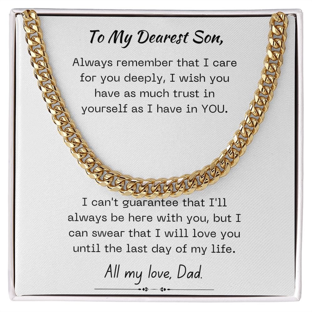 Gift For Son, Son Gifts from Mom and Dad, Mother and Son Necklace, Birthday Gift For My Son, Father Son Gifts, Cuban Link Chain Necklace