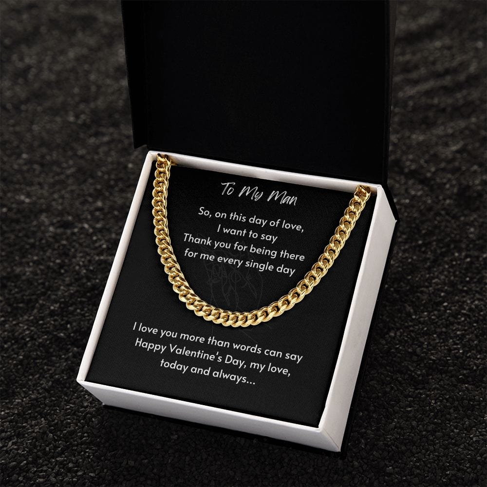 Gift For Soulmate, Valentine's Day Gift for Him, Unique Gift for Soulmate, Cuban Chain Necklace for Men