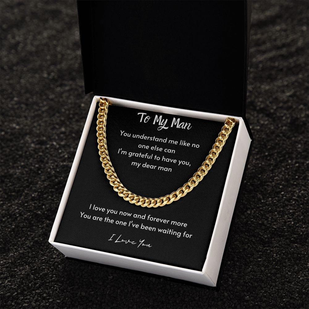 Gift For Soulmate, Valentine's Day Gift for Him, Unique Gift for Soulmate, Cuban Chain Necklace for Men