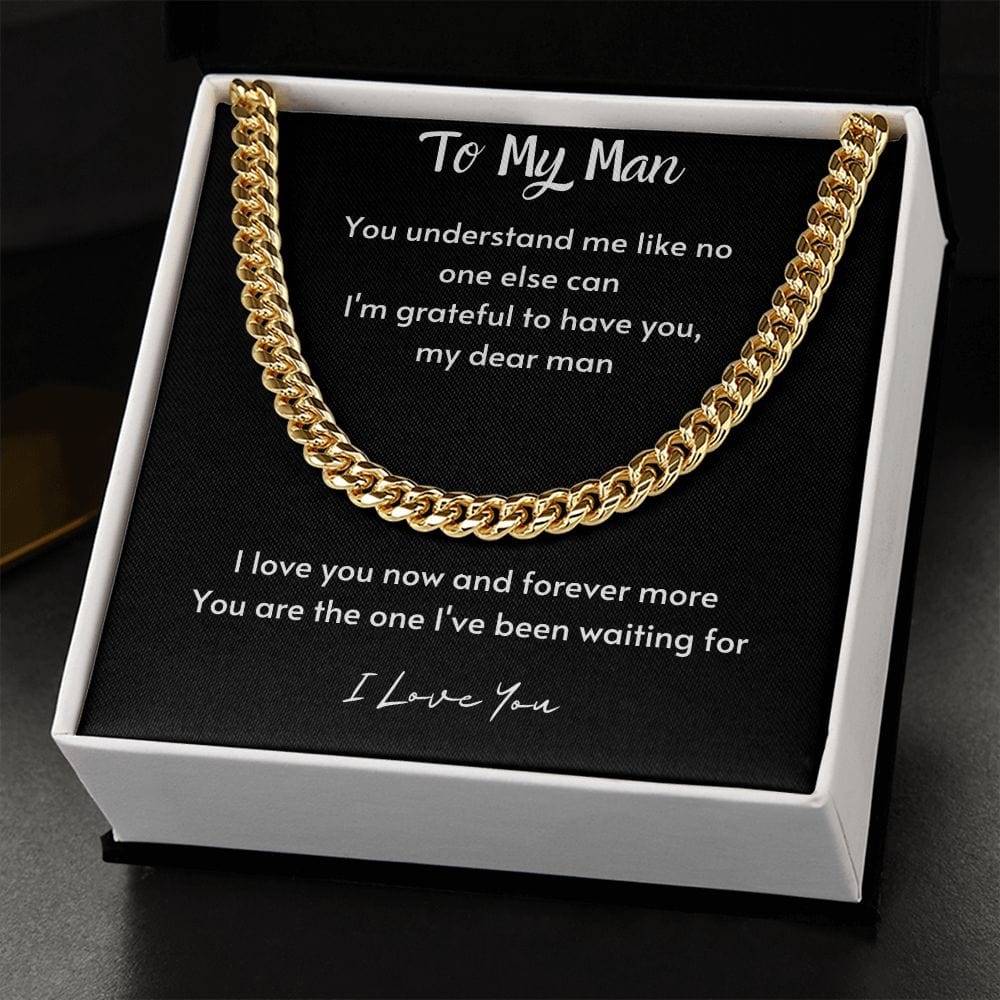 Gift For Soulmate, Valentine's Day Gift for Him, Unique Gift for Soulmate, Cuban Chain Necklace for Men